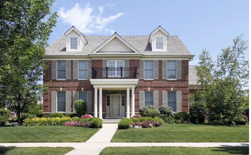 A red brick colonial custom home