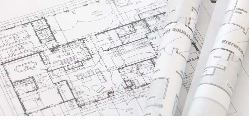 Architectural blueprints for a custom home